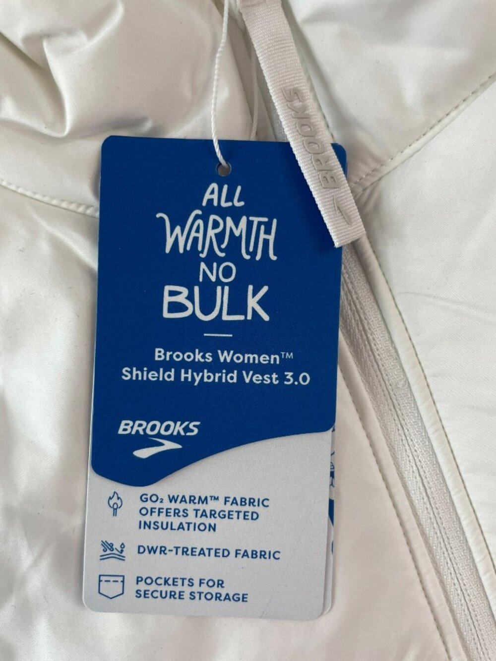 Brooks Shield Hybrid Vest 3.0 White Insulated Full-Zip Wmn's Sz XL MSRP$120 WNT - Picture 7 of 11